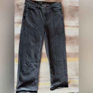 Petite Old Navy Black Extra High-Rise Ski-hi Wide Leg Jeans Size 10